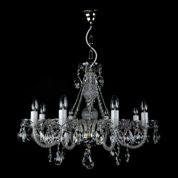 Finesse 8 Crystal Glass Chandelier (Gold/Silver) - Wranovsky - Luxury Lighting BoutiqueWranovsky