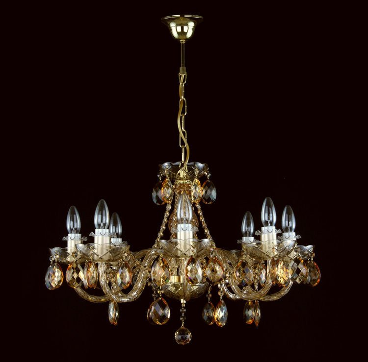 Finesse 8 Crystal Glass Chandelier (Gold/Silver) - Wranovsky - Luxury Lighting BoutiqueWranovsky