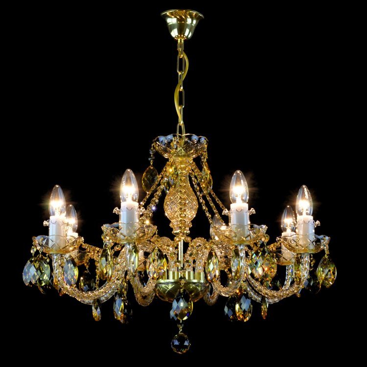 Finesse 8 Crystal Glass Chandelier (Gold/Silver) - Wranovsky - Luxury Lighting BoutiqueWranovsky