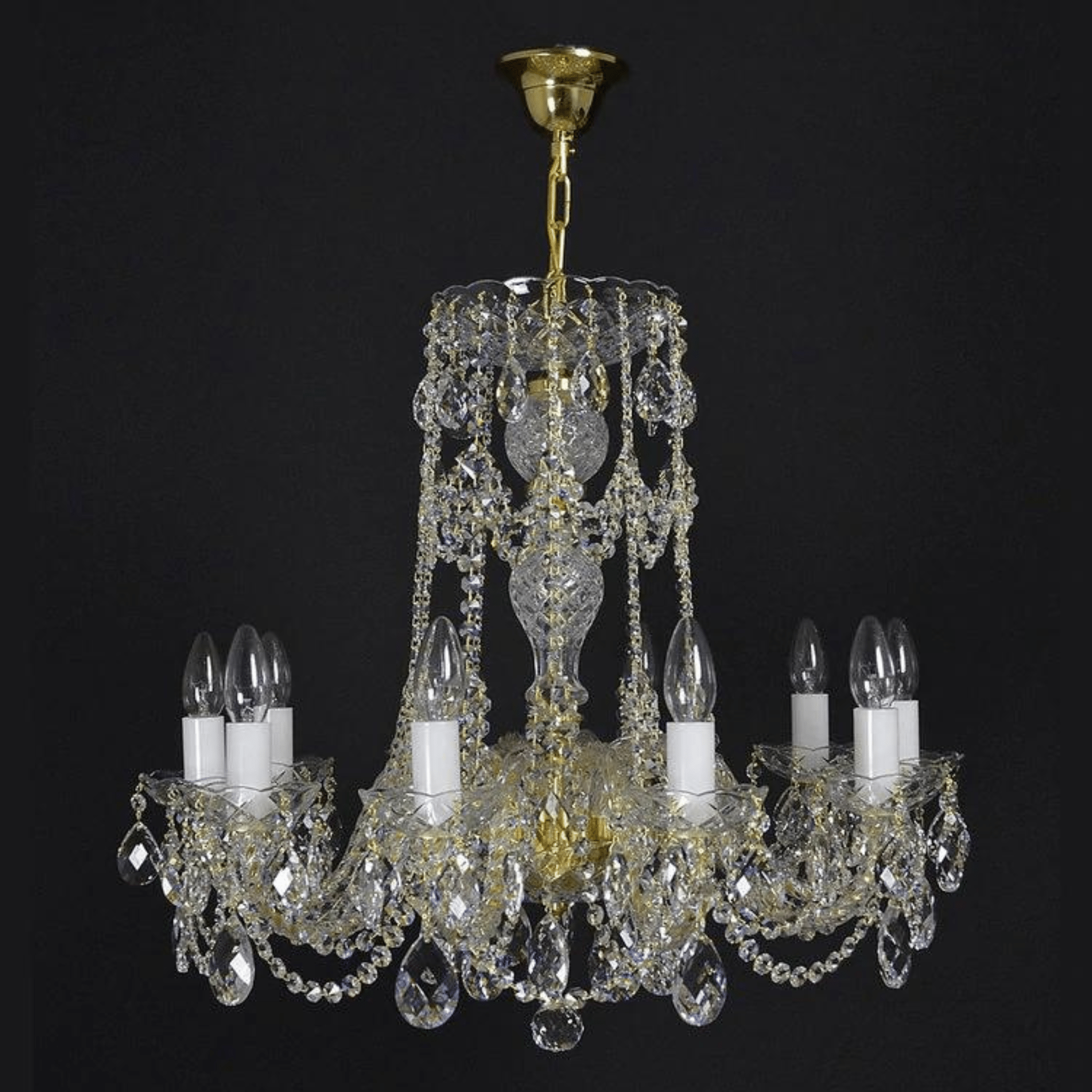 Flammeo 10 Crystal Glass Chandelier (Alpha Gold/Silver) - Wranovsky - Luxury Lighting BoutiqueWranovsky