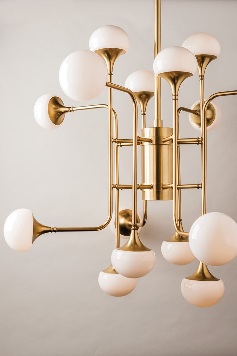 Fleming Modern Brass Chandelier - 4716-AGB-CE - Hudson Valley - Luxury Lighting Boutique