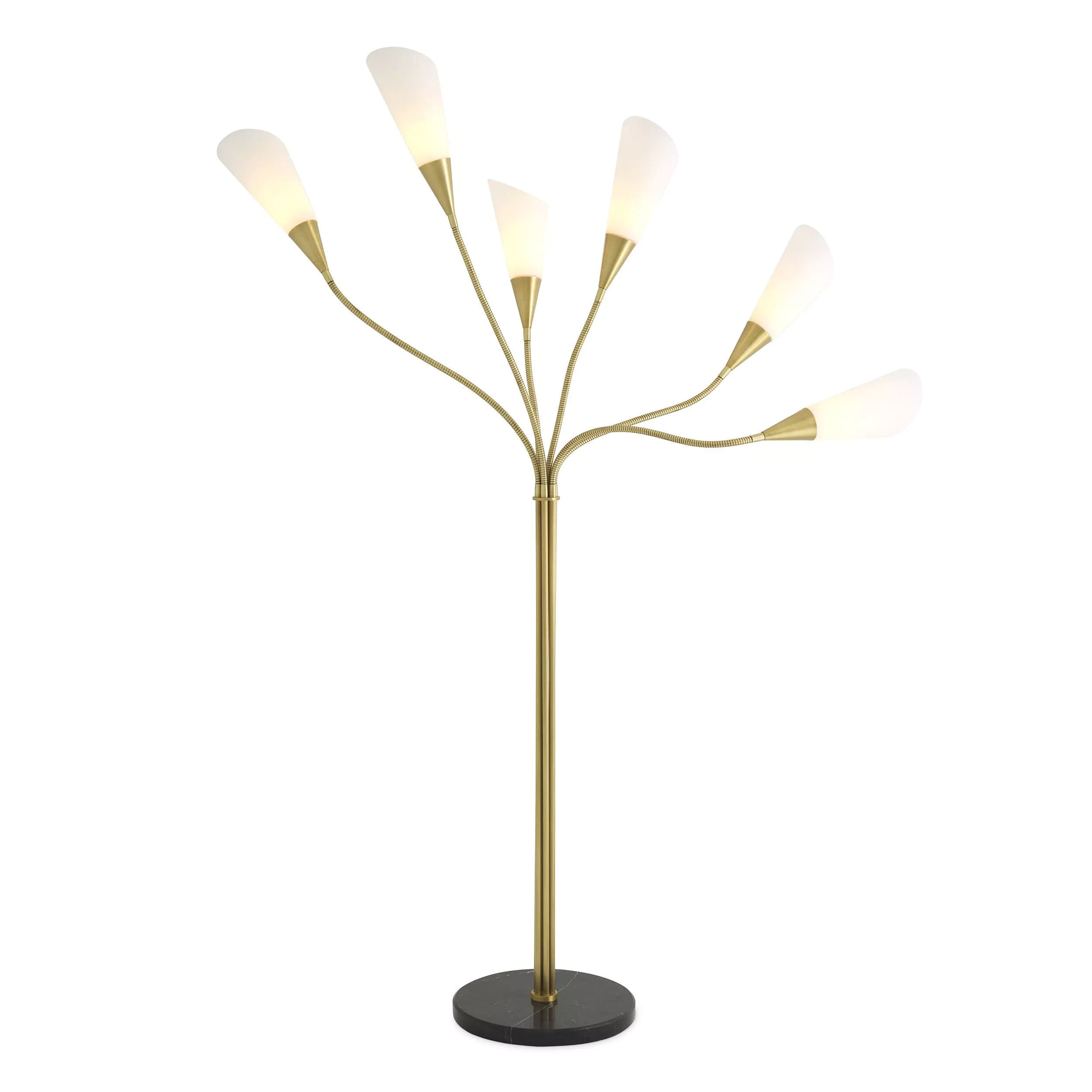 Gagnon Floor Lamp - (Antique brass finish | white glass) - Eichholtz - Luxury Lighting Boutique