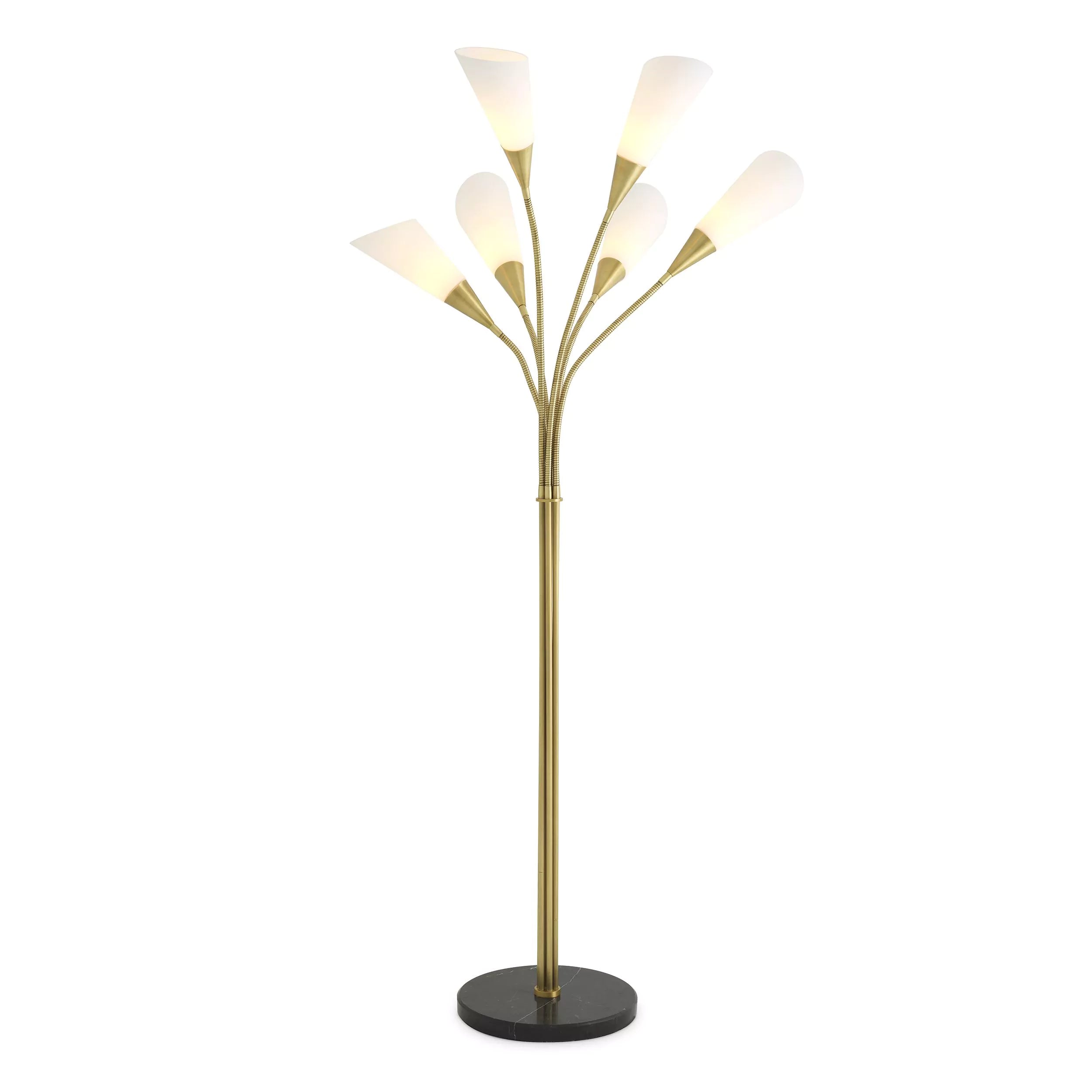 Gagnon Floor Lamp - (Antique brass finish | white glass) - Eichholtz - Luxury Lighting Boutique