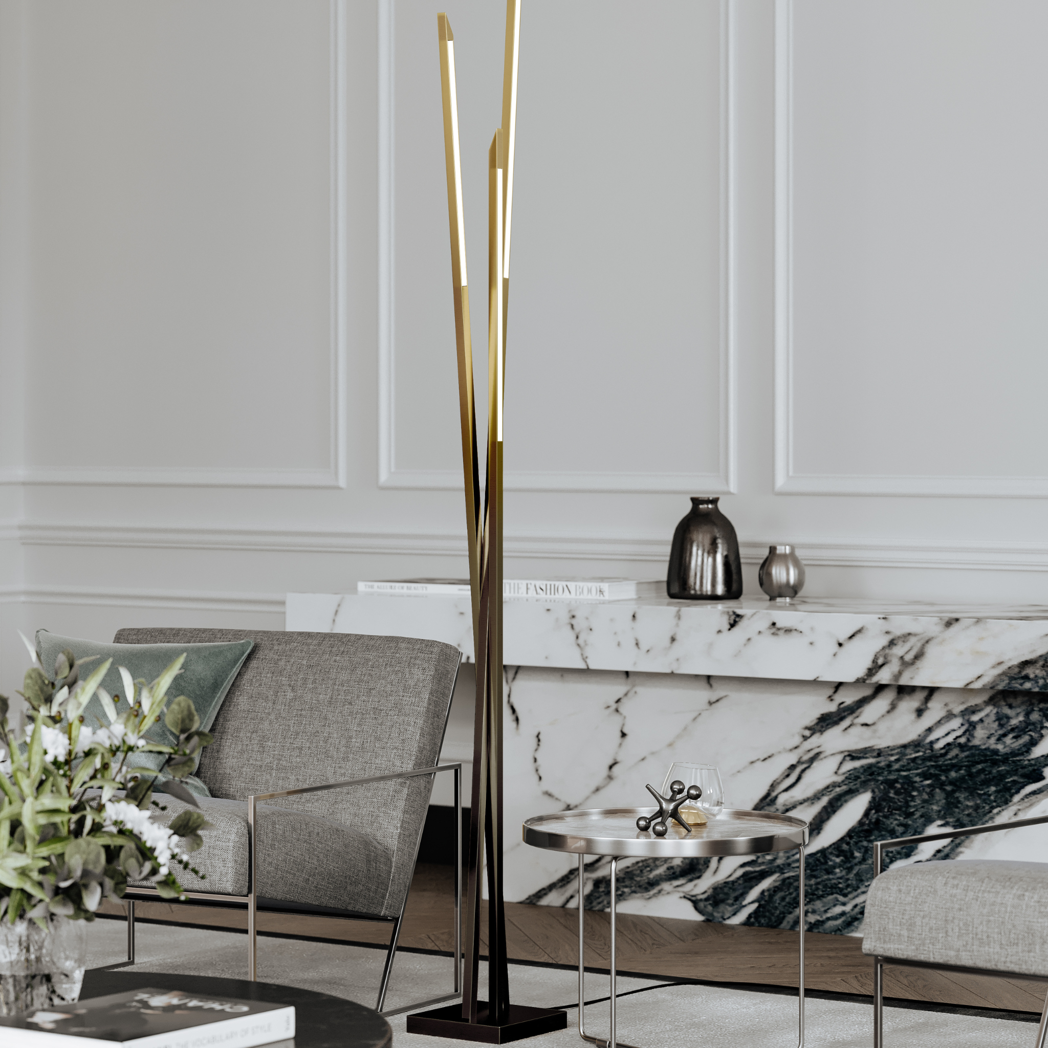 Gansevoort Floor Lamp (Gradient Brass) L5119-GB-CE - Hudson Valley - Luxury Lighting Boutique