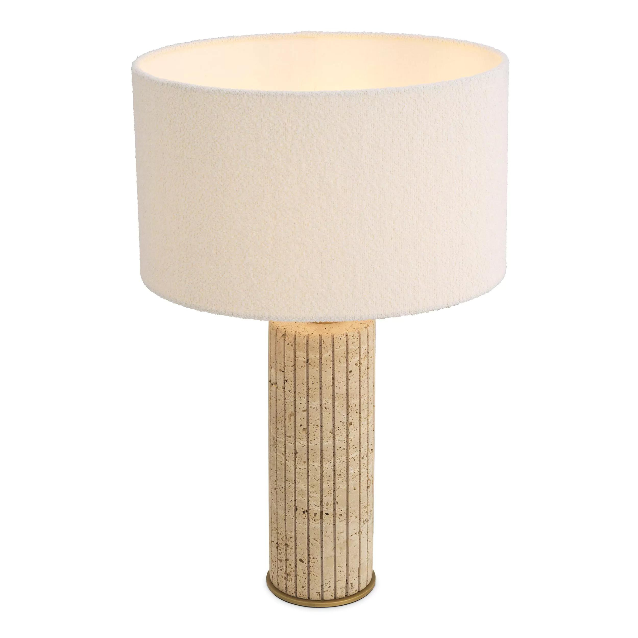 Giova Round (Travertine Finish) Table Lamp - Eichholtz - Luxury Lighting Boutique
