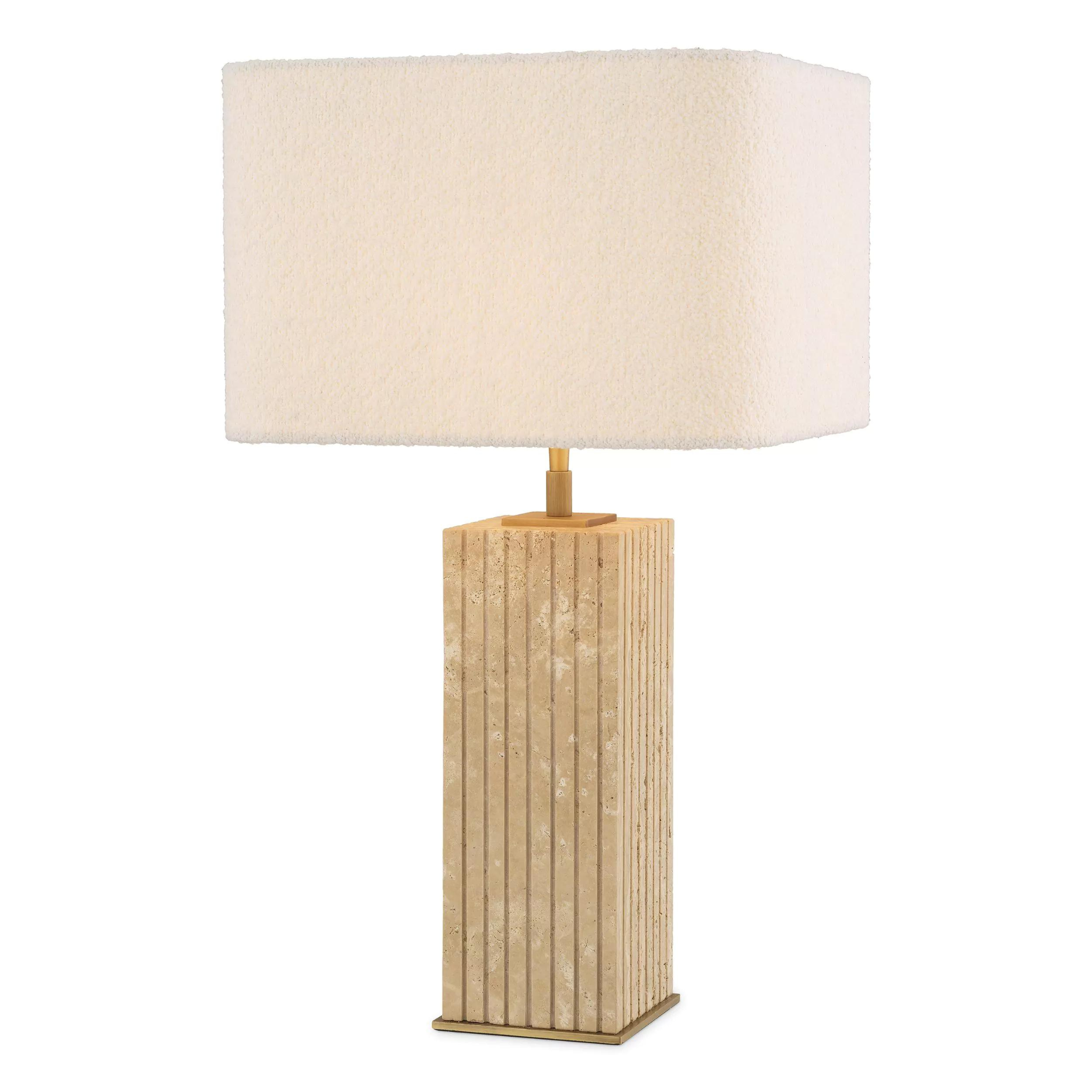 Giova Square (Travertine Finish) Table Lamp - Eichholtz - Luxury Lighting Boutique