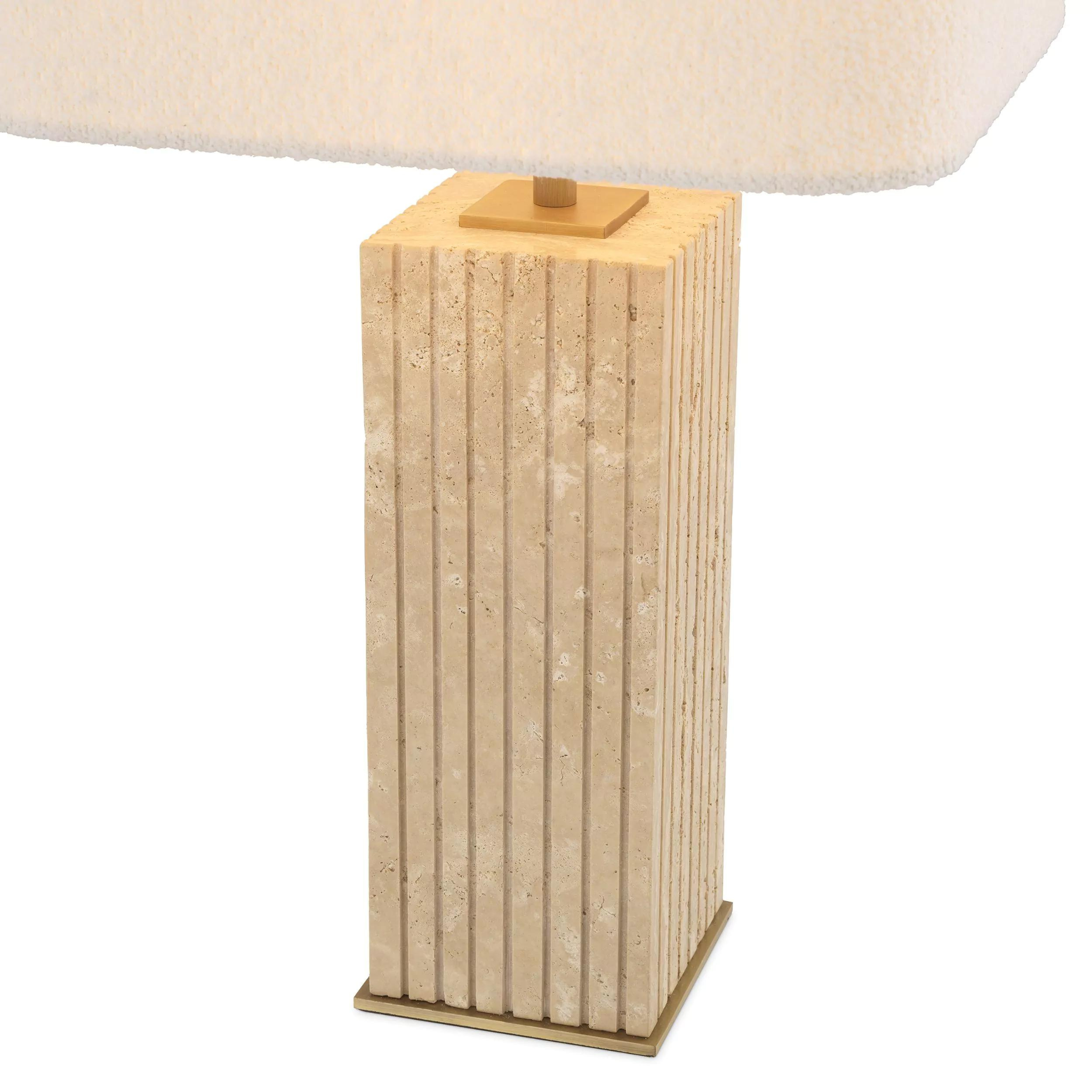 Giova Square (Travertine Finish) Table Lamp - Eichholtz - Luxury Lighting Boutique