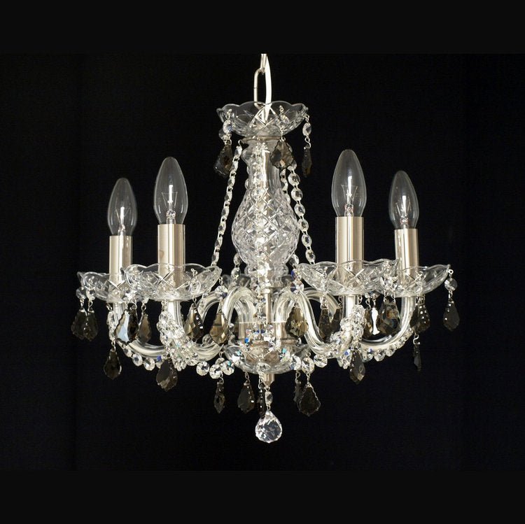 Glamour 5 Crystal Glass Chandelier (Gold/Silver) - Wranovsky - Luxury Lighting BoutiqueWranovsky