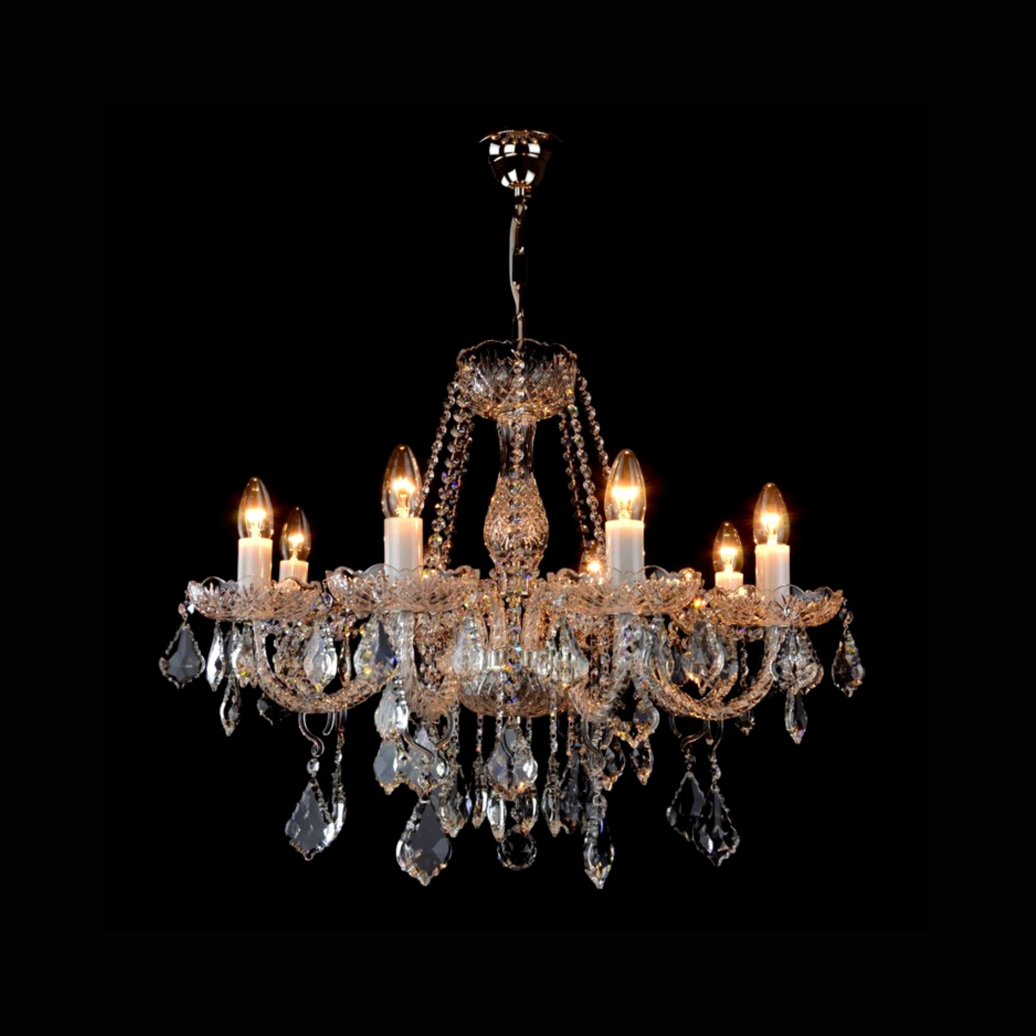 Glory 8 Crystal Glass Chandelier - Wranovsky - Luxury Lighting Boutique