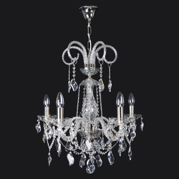 Grandiose 5 Crystal Glass Chandelier (Gold/Silver) - Wranovsky - Luxury Lighting Boutique