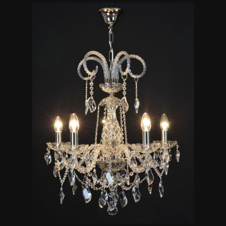 Grandiose 5 Crystal Glass Chandelier (Gold/Silver) - Wranovsky - Luxury Lighting BoutiqueWranovsky