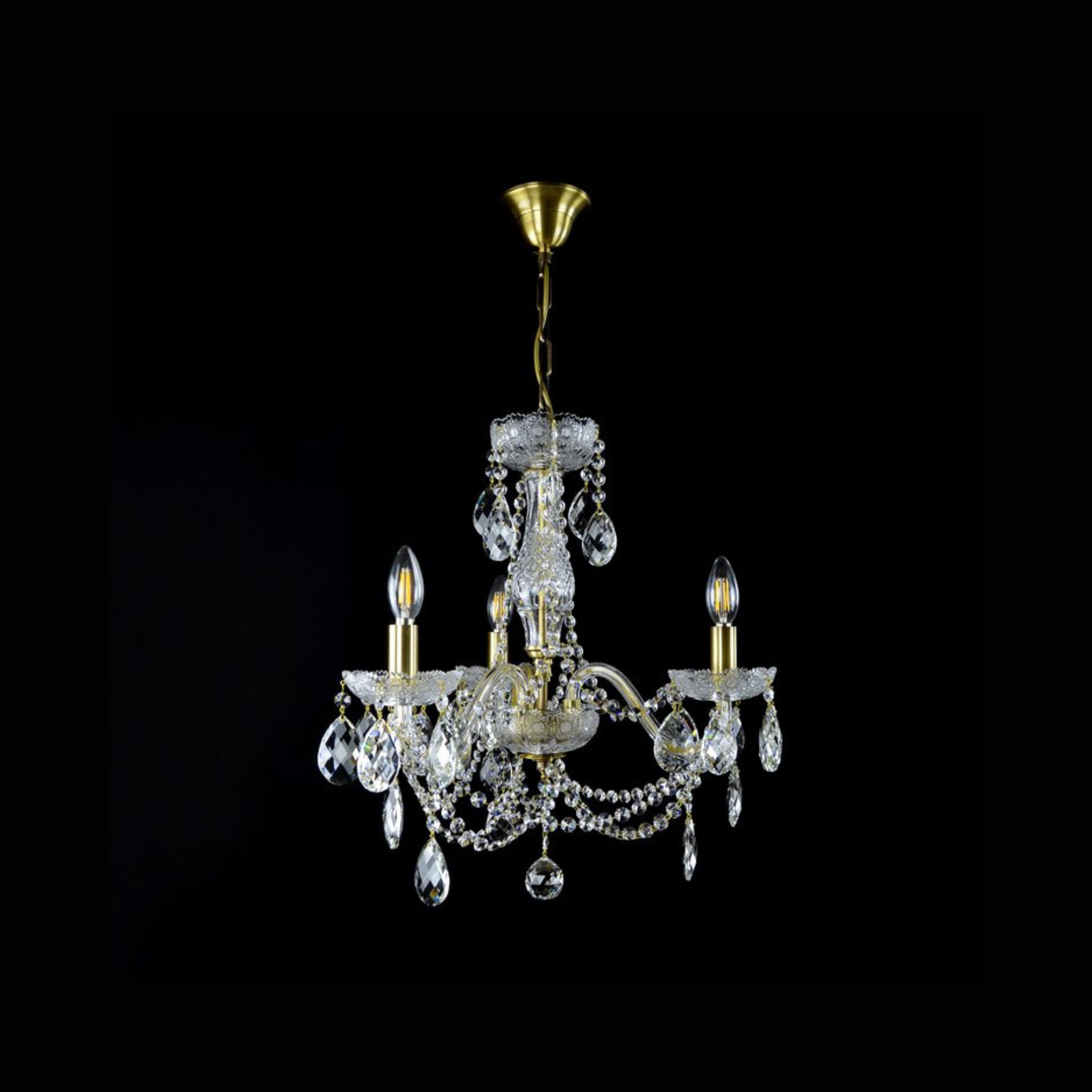 Gratziela 3 Crystal Glass Chandelier - Wranovsky - Luxury Lighting Boutique