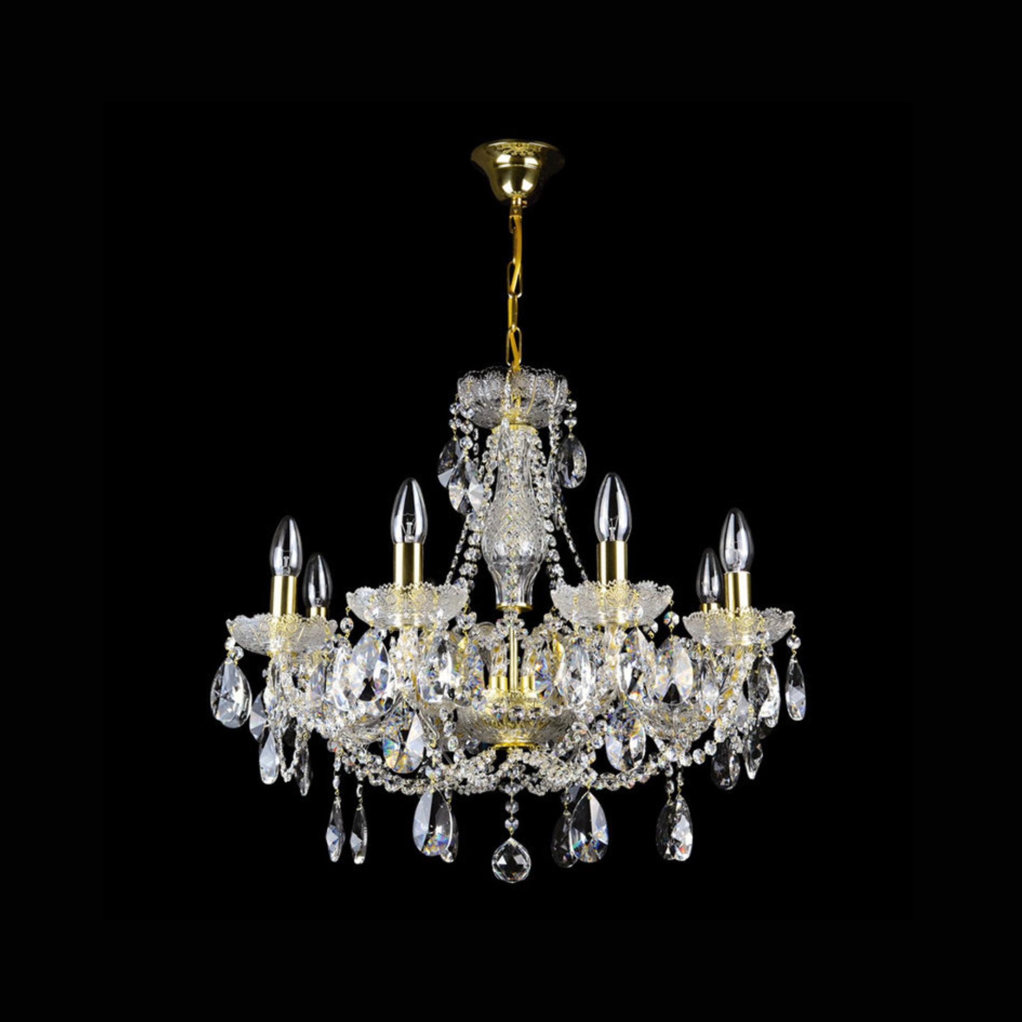 Gratziela 8 Crystal Glass Chandelier - Wranovsky - Luxury Lighting Boutique