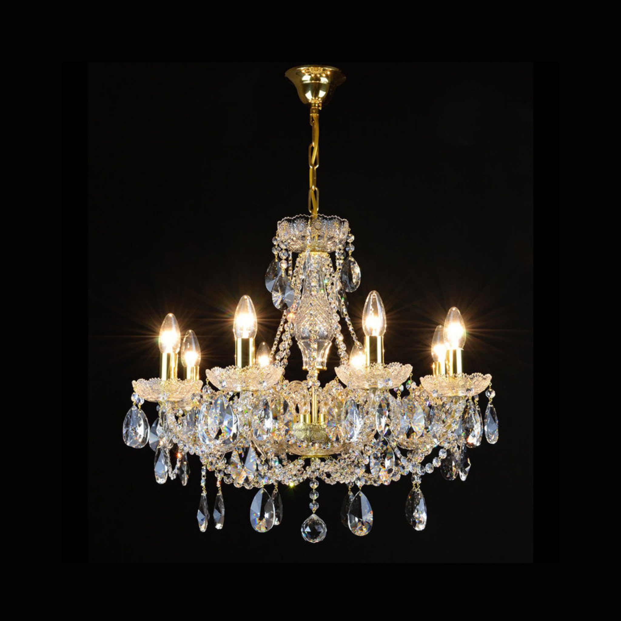 Gratziela 8 Crystal Glass Chandelier - Wranovsky - Luxury Lighting Boutique