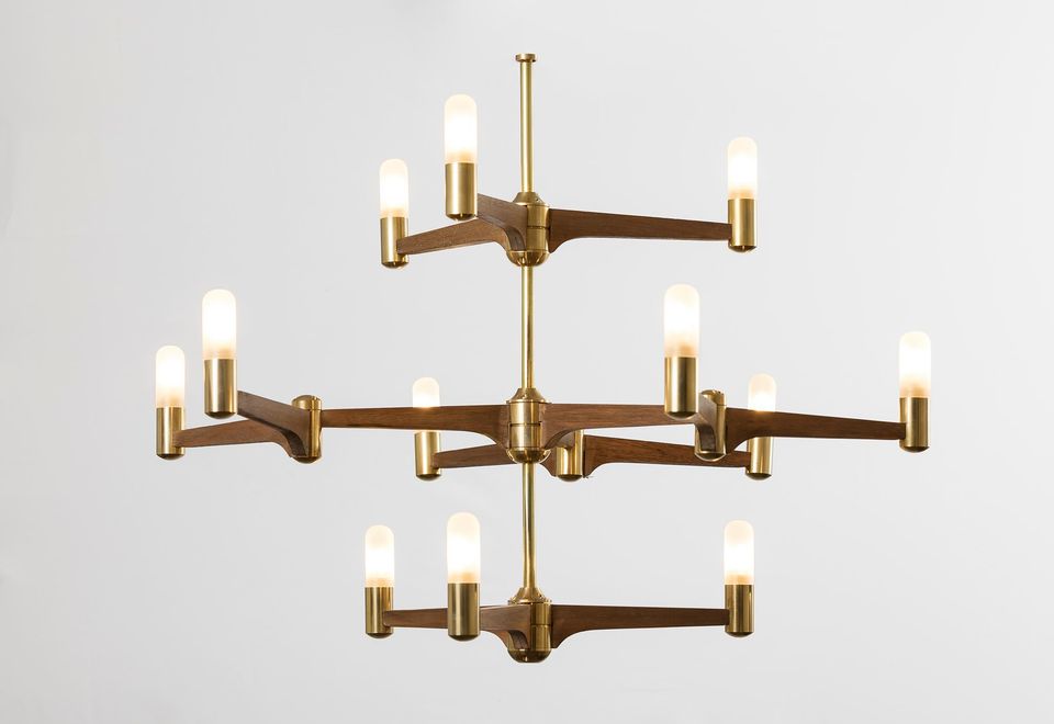 Guinevere 12 Light Modern Brass Chandelier - Joe Scog - Luxury Lighting Boutique