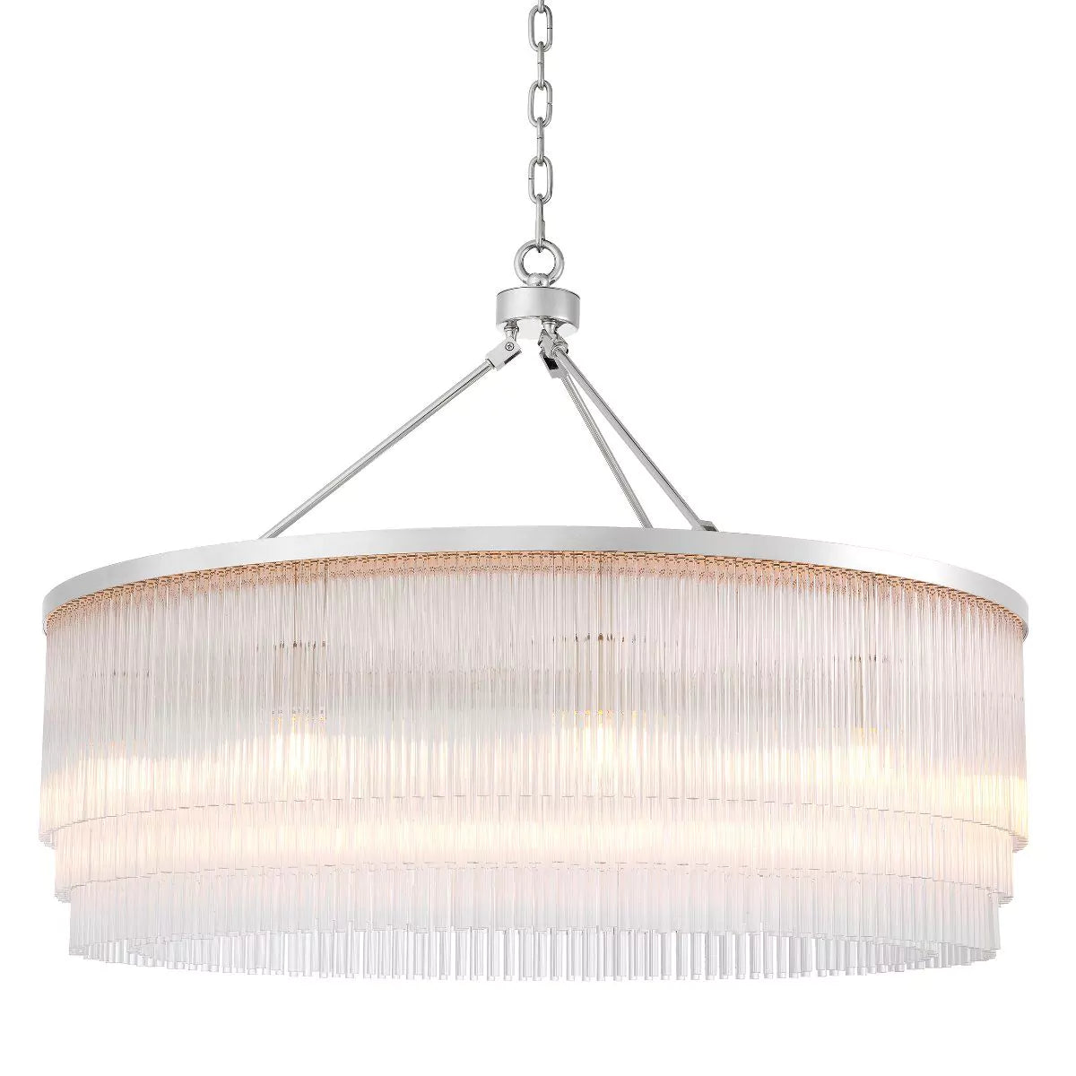 Hector L Modern Brass Glass Chandelier - (Light Brushed Brass Finish/Clear Glass) - Eichholtz - Luxury Lighting Boutique