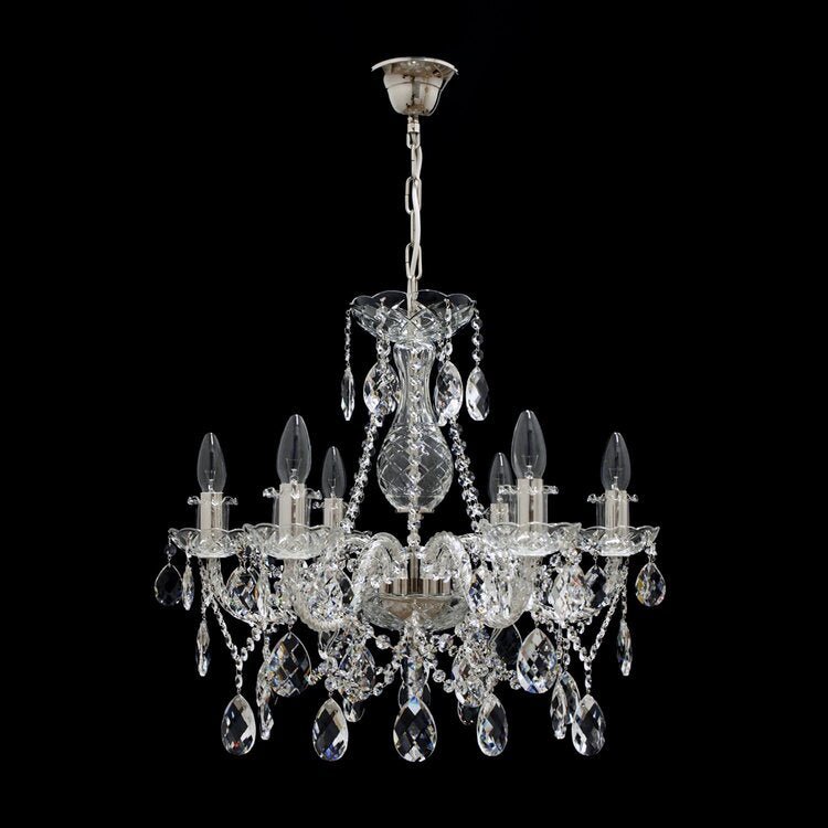 Imperial 6 Crystal Glass Chandelier (Gold/Silver) - Wranovsky - Luxury Lighting BoutiqueWranovsky