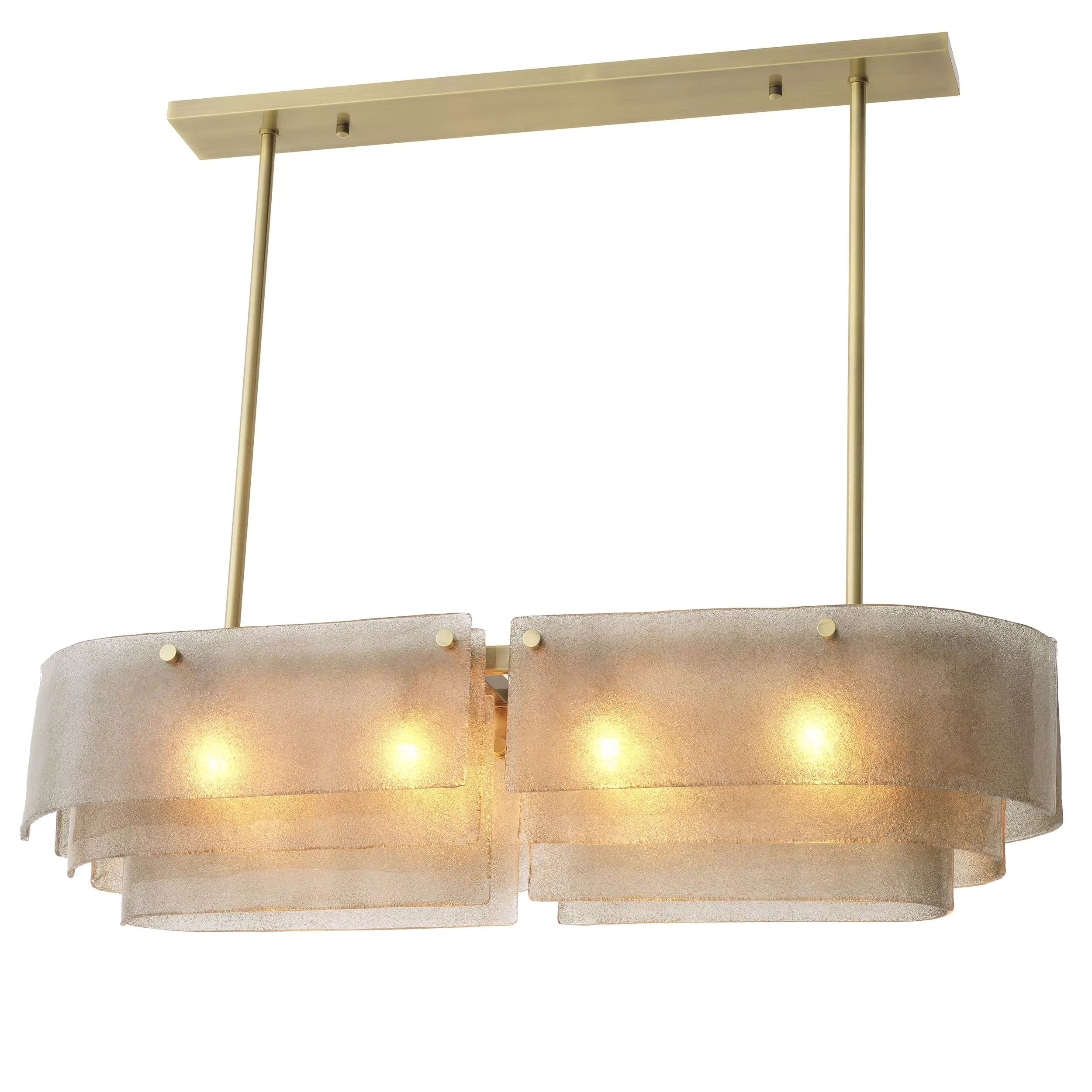 Joy of Light Modern Brass Chandelier - (Light Brushed Brass Finish | Hand Blown Glass) - Eichholtz - Luxury Lighting Boutique