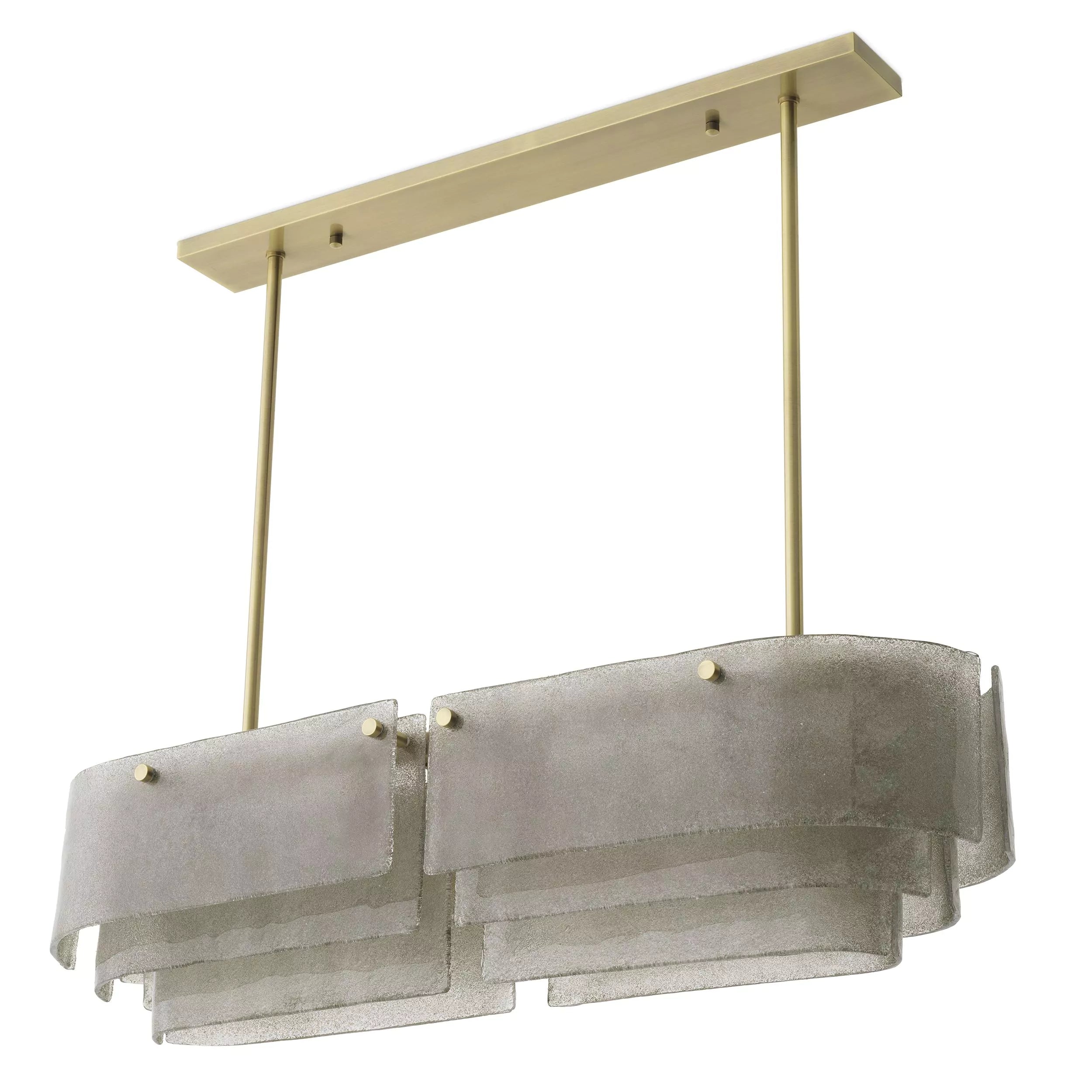 Joy of Light Modern Brass Chandelier  - (Light Brushed Brass Finish | Hand Blown Glass) - Eichholtz - Luxury Lighting Boutique