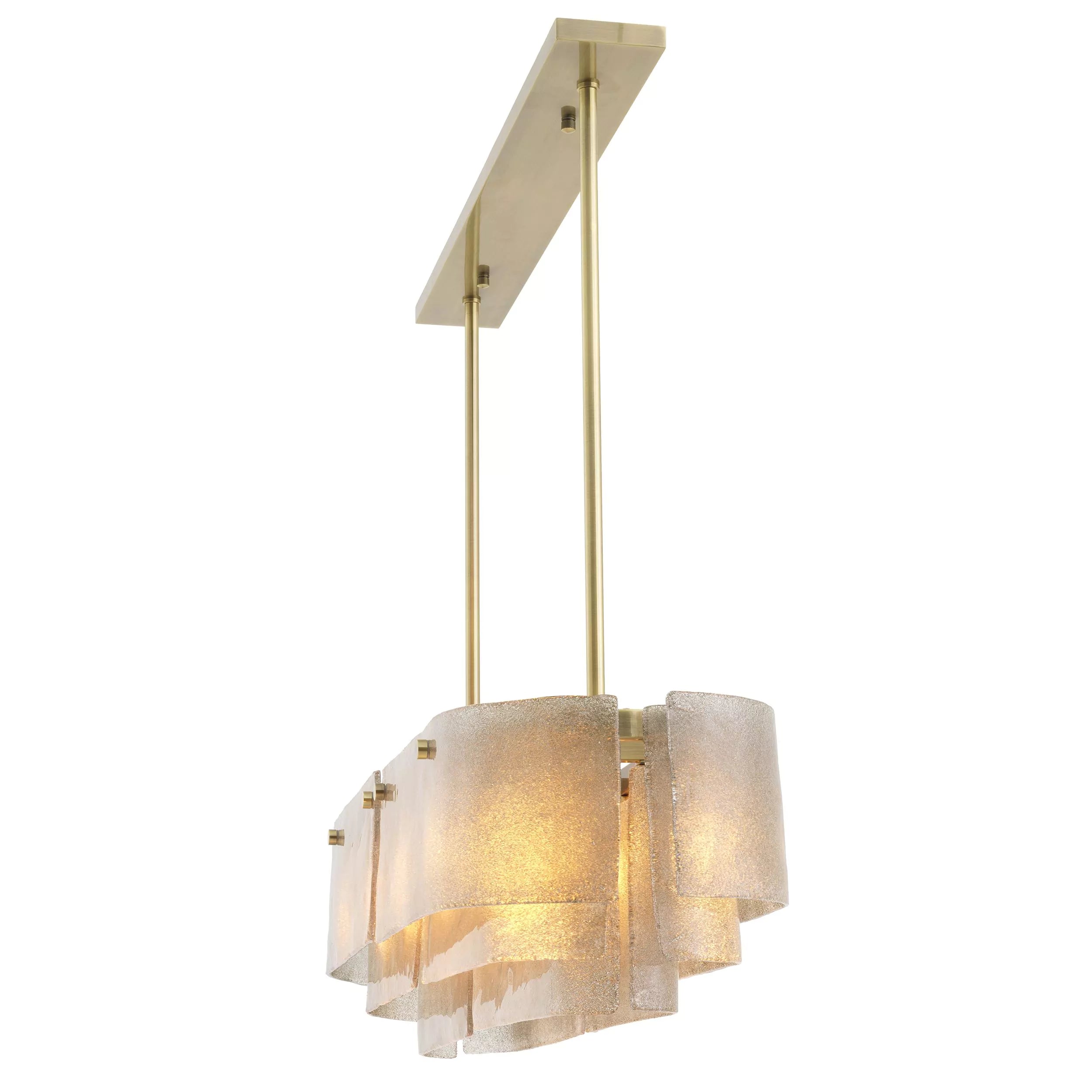 Joy of Light Modern Brass Chandelier - (Light Brushed Brass Finish | Hand Blown Glass) - Eichholtz - Luxury Lighting Boutique