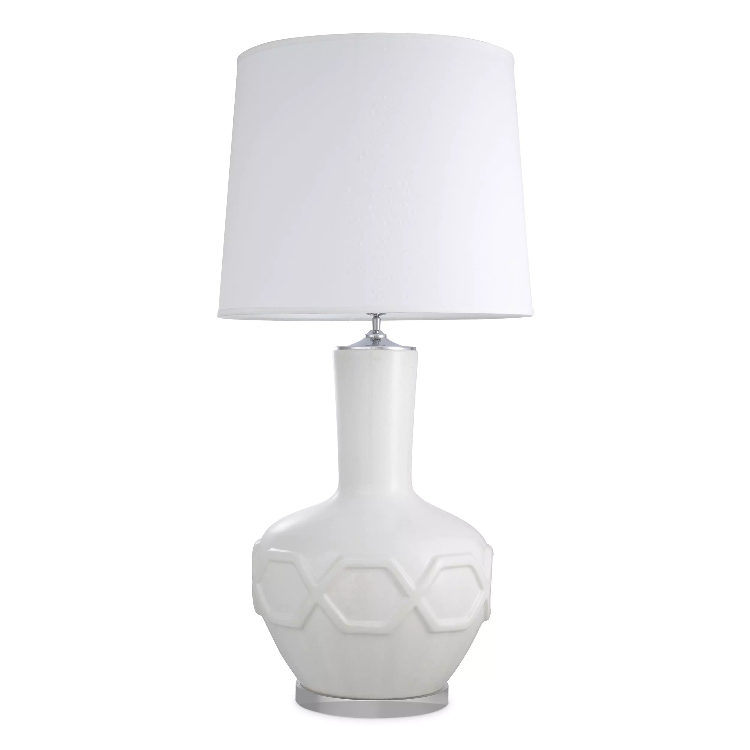 Lambert Table Lamp - (White Crackle Finish | Glass Base) - Eichholtz - Luxury Lighting Boutique