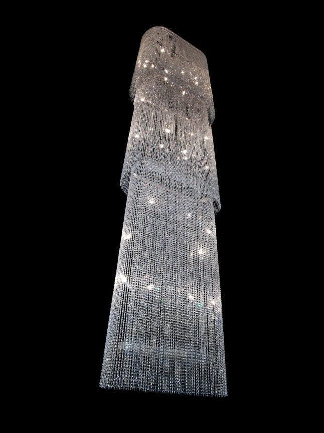 Long Staircase 9 Light Modern Glass Chandelier - Glass LPS - Luxury Lighting BoutiqueGlass LPS