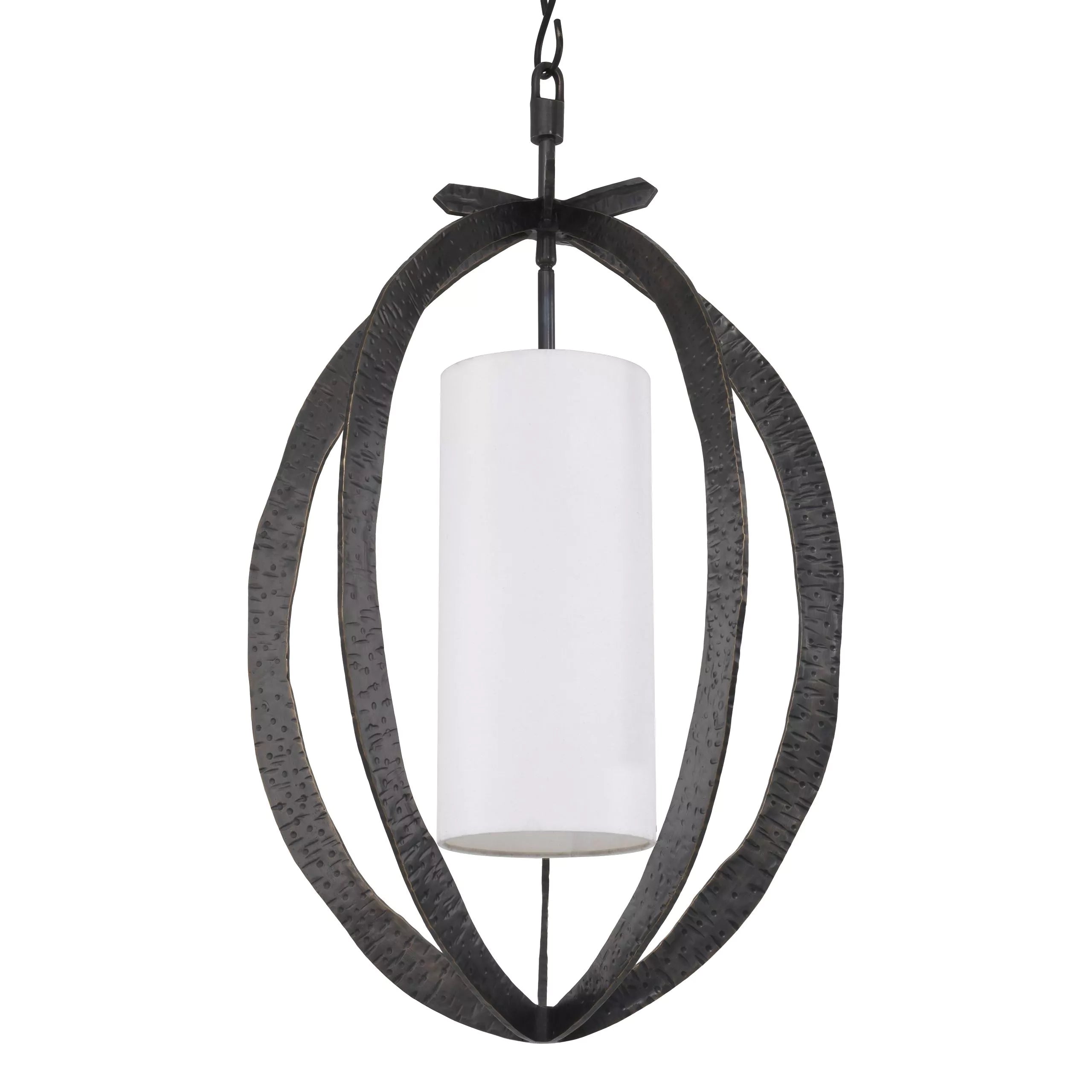 Luciano Brass Chandelier - (Hammered Vintage Brass Finish Including White Shade) - Eichholtz - Luxury Lighting Boutique