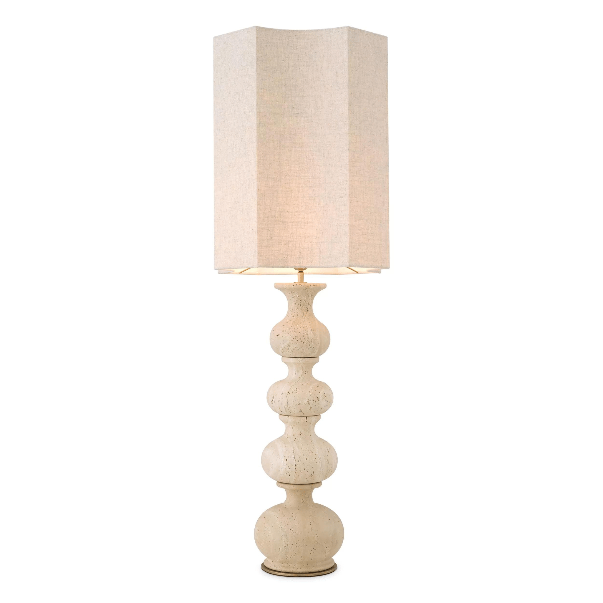 Mabel Table Lamp - Crackled White | Travertine - Eichholtz - Luxury Lighting BoutiqueTable LampEichholtz