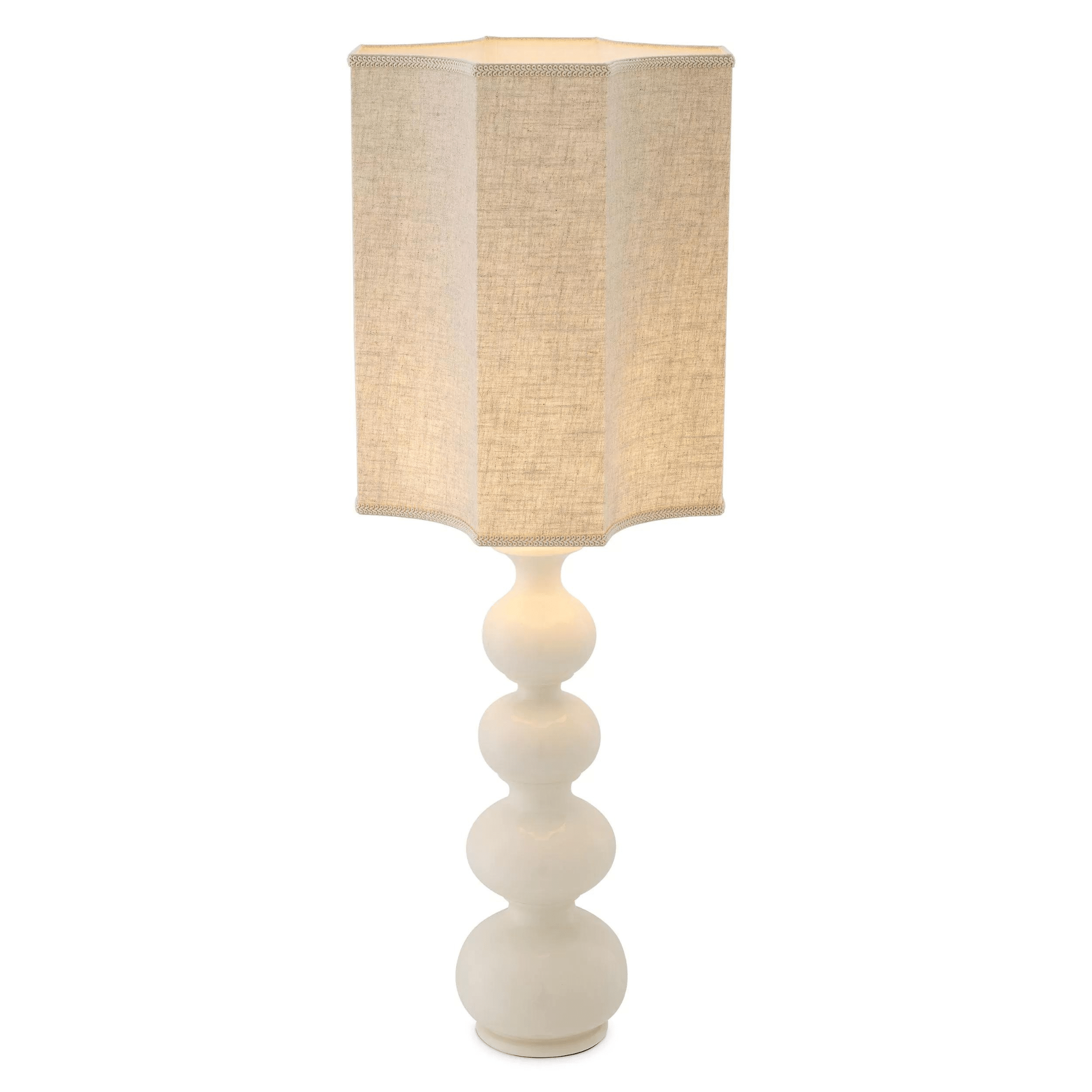 Mabel Table Lamp - Crackled White | Travertine - Eichholtz - Luxury Lighting BoutiqueTable LampEichholtz