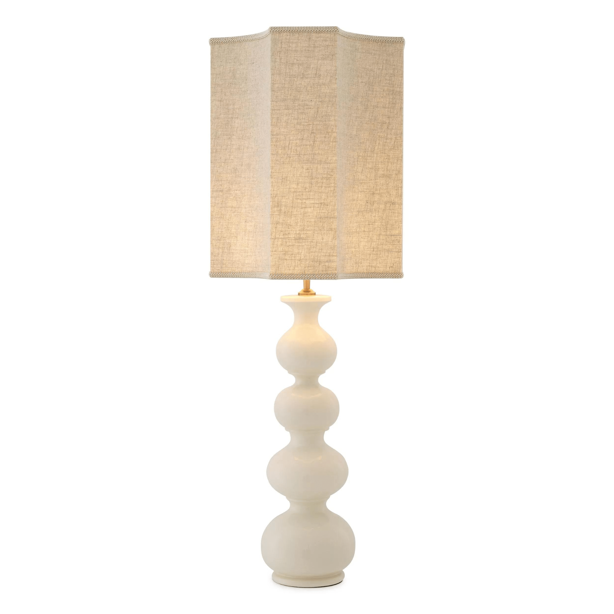 Mabel Table Lamp - Crackled White | Travertine - Eichholtz - Luxury Lighting BoutiqueTable LampEichholtz