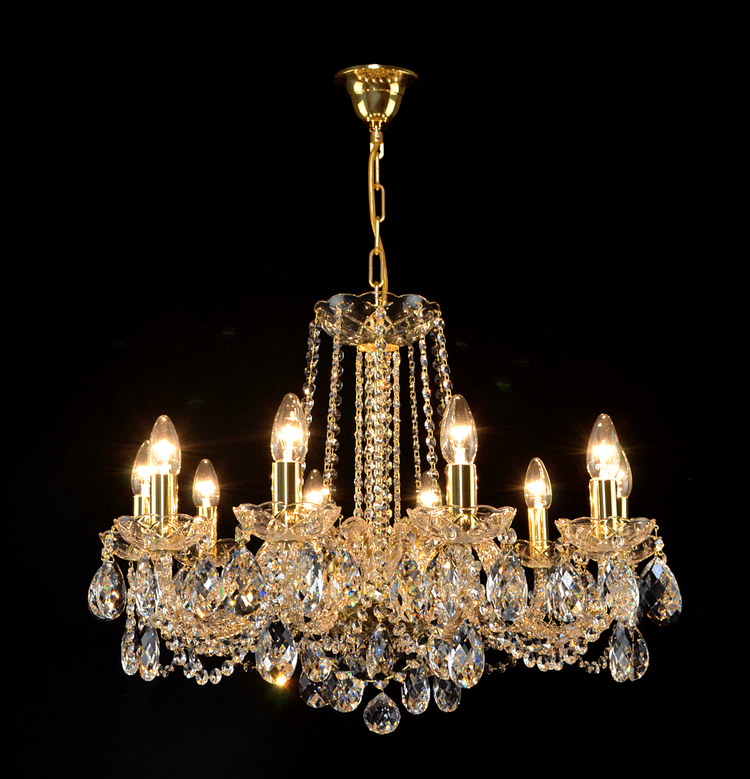 Maniera 10 Crystal Glass Chandelier (Gold/Silver) - Wranovsky - Luxury Lighting BoutiqueTraditional Crystal ChandeliersWranovsky