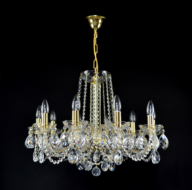Maniera 10 Crystal Glass Chandelier (Gold/Silver) - Wranovsky - Luxury Lighting Boutique