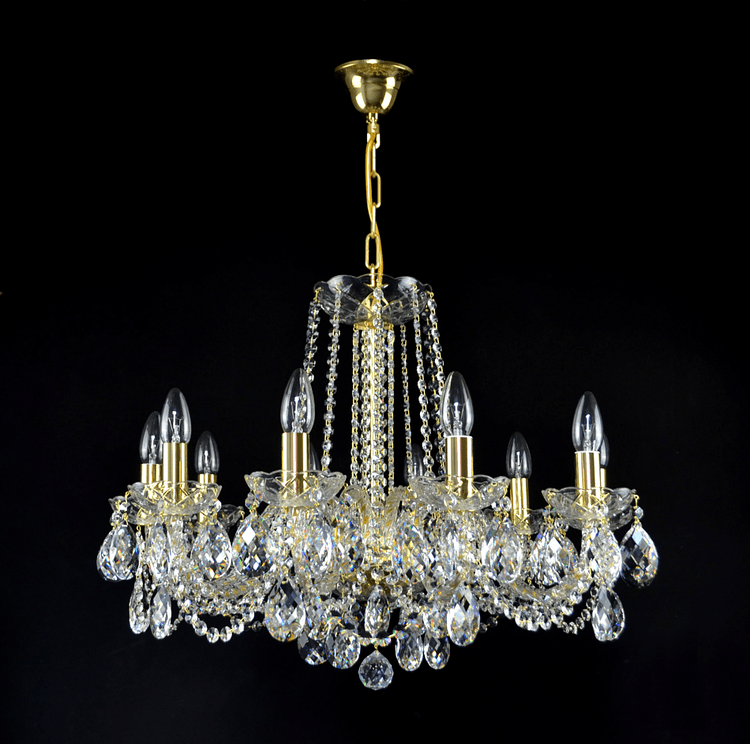 Maniera 10 Crystal Glass Chandelier (Gold/Silver) - Wranovsky - Luxury Lighting BoutiqueTraditional Crystal ChandeliersWranovsky
