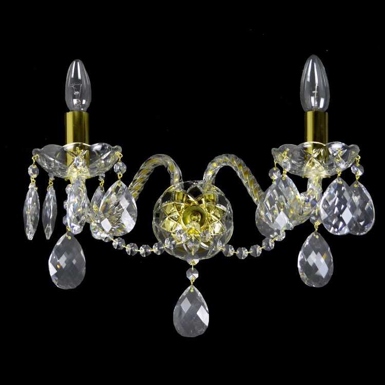 Maniera 2 Crystal Glass Wall Lights (Gold/Silver) - Wranovsky - Luxury Lighting BoutiqueTraditional Crystal ChandeliersWranovsky