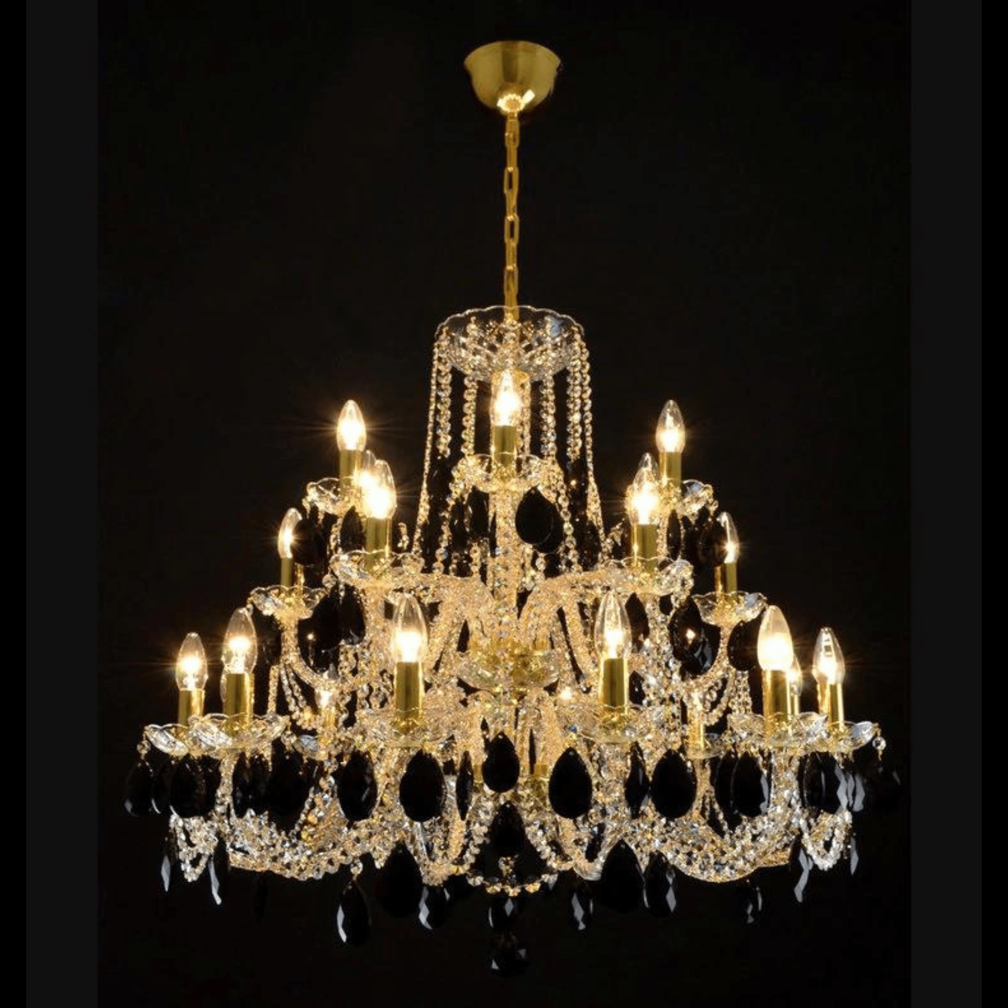 Maniera 24 Crystal Glass Chandelier (Gold/Silver) - Wranovsky - Luxury Lighting BoutiqueTraditional Crystal ChandeliersWranovsky