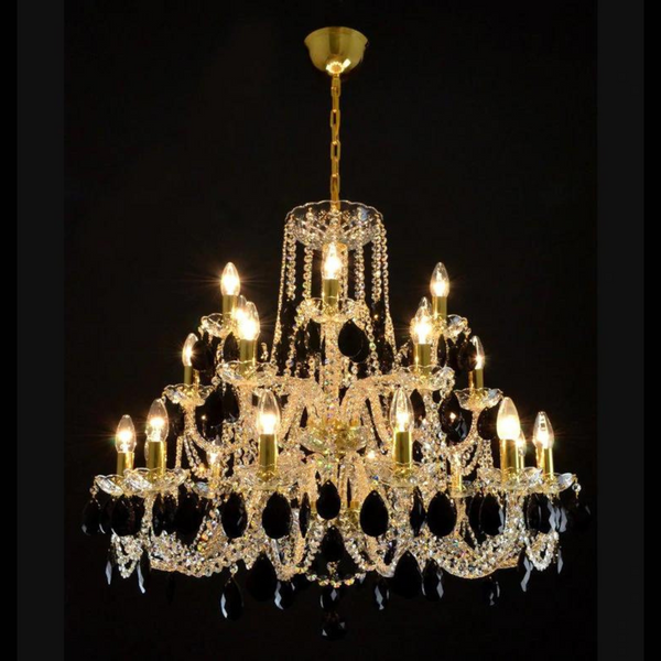 Maniera 24 Crystal Glass Chandelier (Gold/Silver) - Wranovsky - Luxury Lighting Boutique