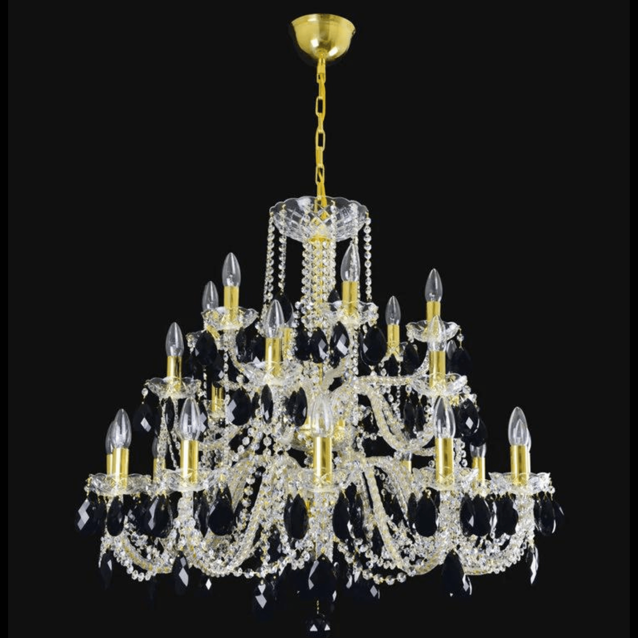 Maniera 24 Crystal Glass Chandelier (Gold/Silver) - Wranovsky - Luxury Lighting BoutiqueTraditional Crystal ChandeliersWranovsky