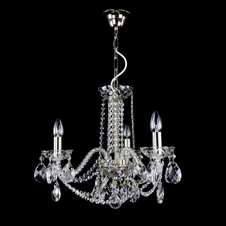 Maniera 3 Crystal Glass Chandelier (Gold/Silver) - Wranovsky - Luxury Lighting BoutiqueTraditional Crystal ChandeliersWranovsky