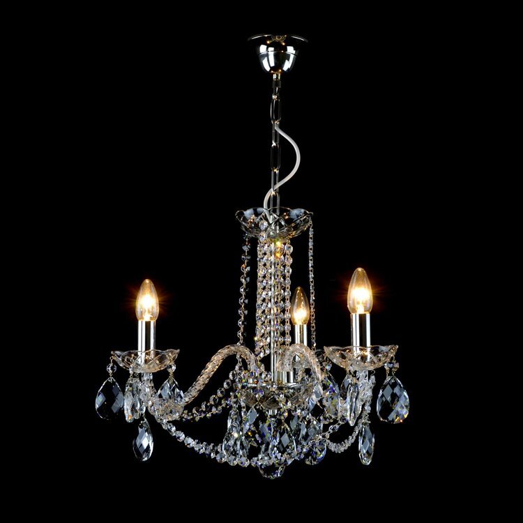 Maniera 3 Crystal Glass Chandelier (Gold/Silver) - Wranovsky - Luxury Lighting BoutiqueTraditional Crystal ChandeliersWranovsky