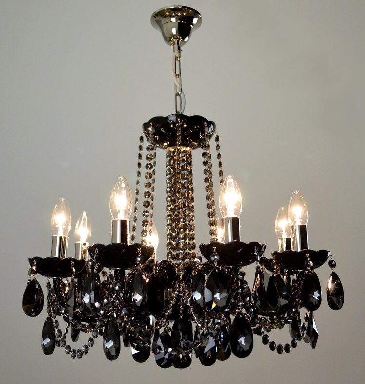 Maniera 8 Crystal Glass Chandelier (Gold/Silver) - Wranovsky - Luxury Lighting Boutique