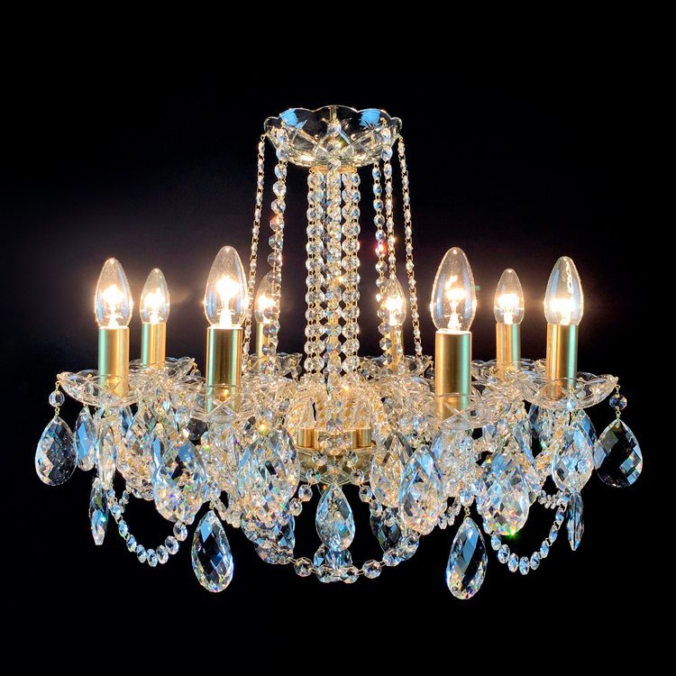 Maniera 8 Crystal Glass Chandelier (Gold/Silver) - Wranovsky - Luxury Lighting BoutiqueTraditional Crystal ChandeliersWranovsky