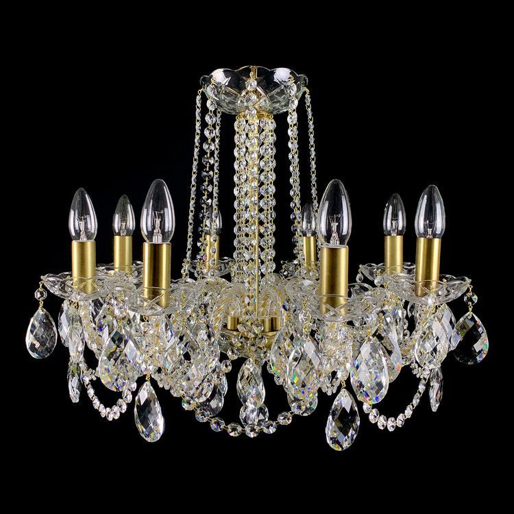 Maniera 8 Crystal Glass Chandelier (Gold/Silver) - Wranovsky - Luxury Lighting BoutiqueTraditional Crystal ChandeliersWranovsky
