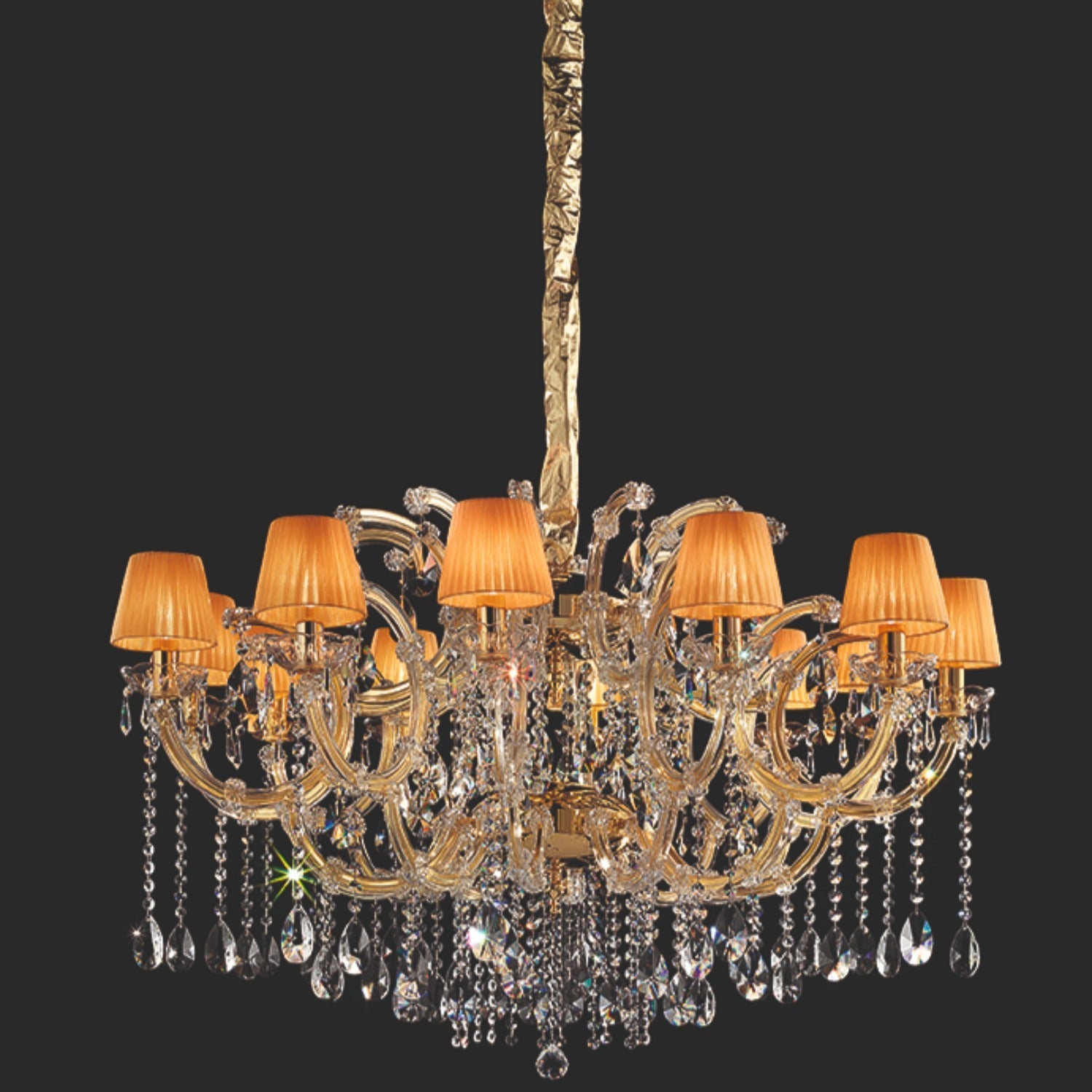 Maria Theresa 12 Light Crystal Glass Chandelier - Masiero VE 981/12 MT - Luxury Lighting Boutique