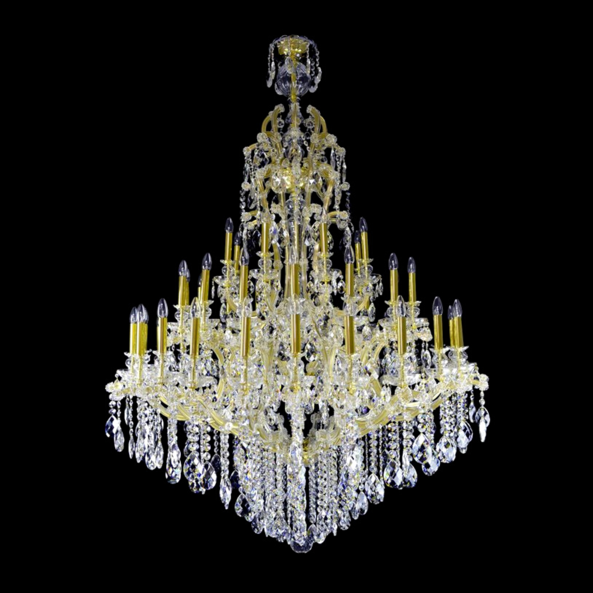 Maria Theresa 48 Crystal Glass Chandelier (Beta Gold) - Wranovsky - Luxury Lighting Boutique