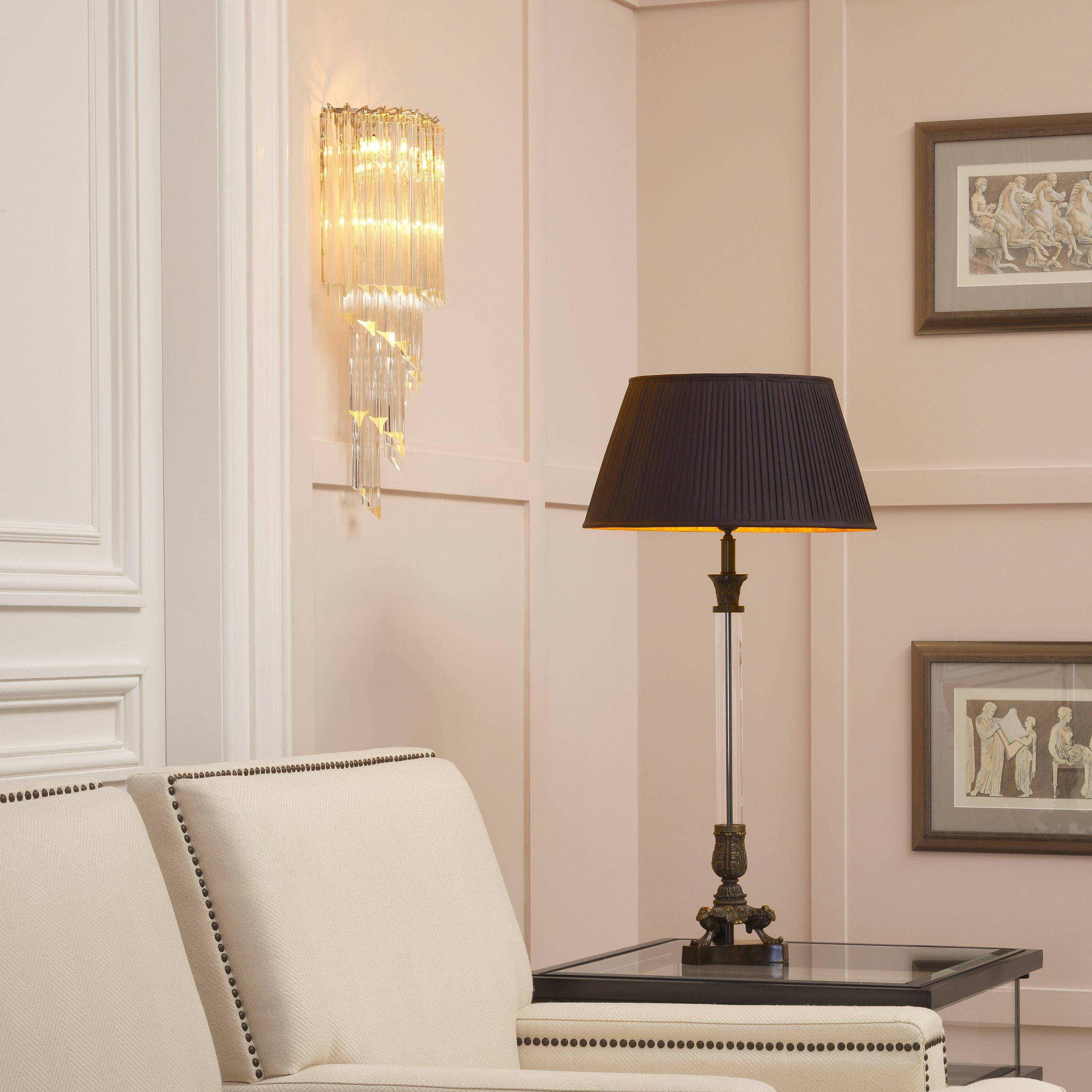 Marino Glass Wall Lamp - Nickel - Eichholtz - Luxury Lighting BoutiqueWall LightsEichholtz