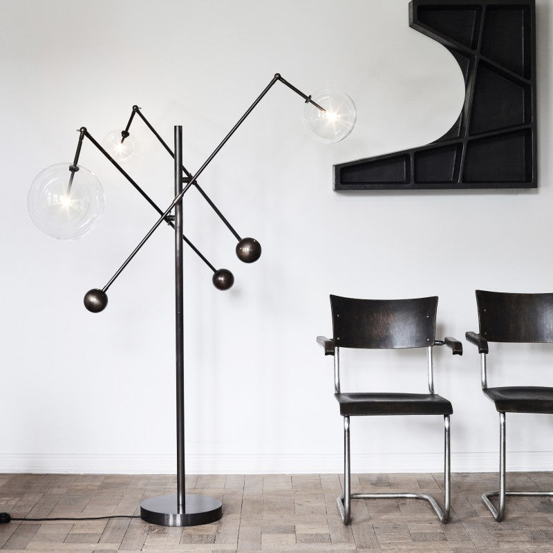 Milan 3 Arm Floor Lamp - Schwung - Luxury Lighting Boutique