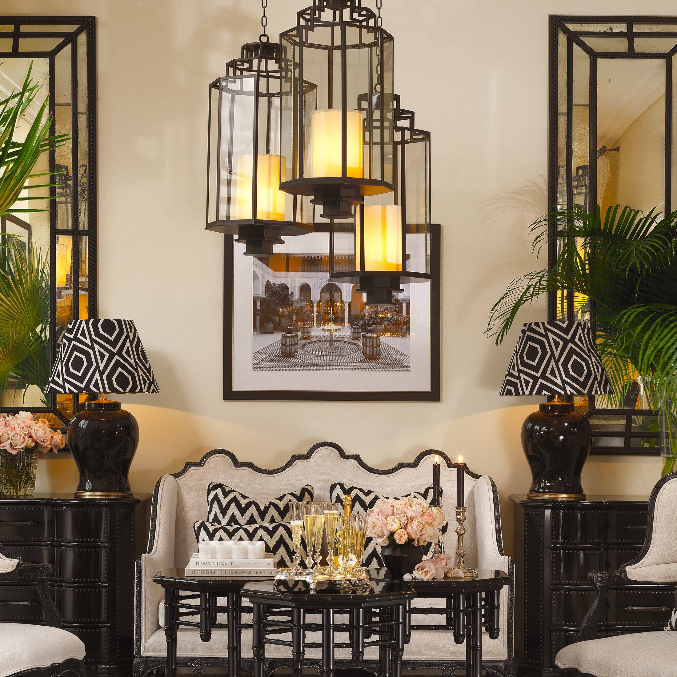 Monticello Lanterns S | M | L - Black - Eichholtz - Luxury Lighting BoutiqueHall LanternEichholtz