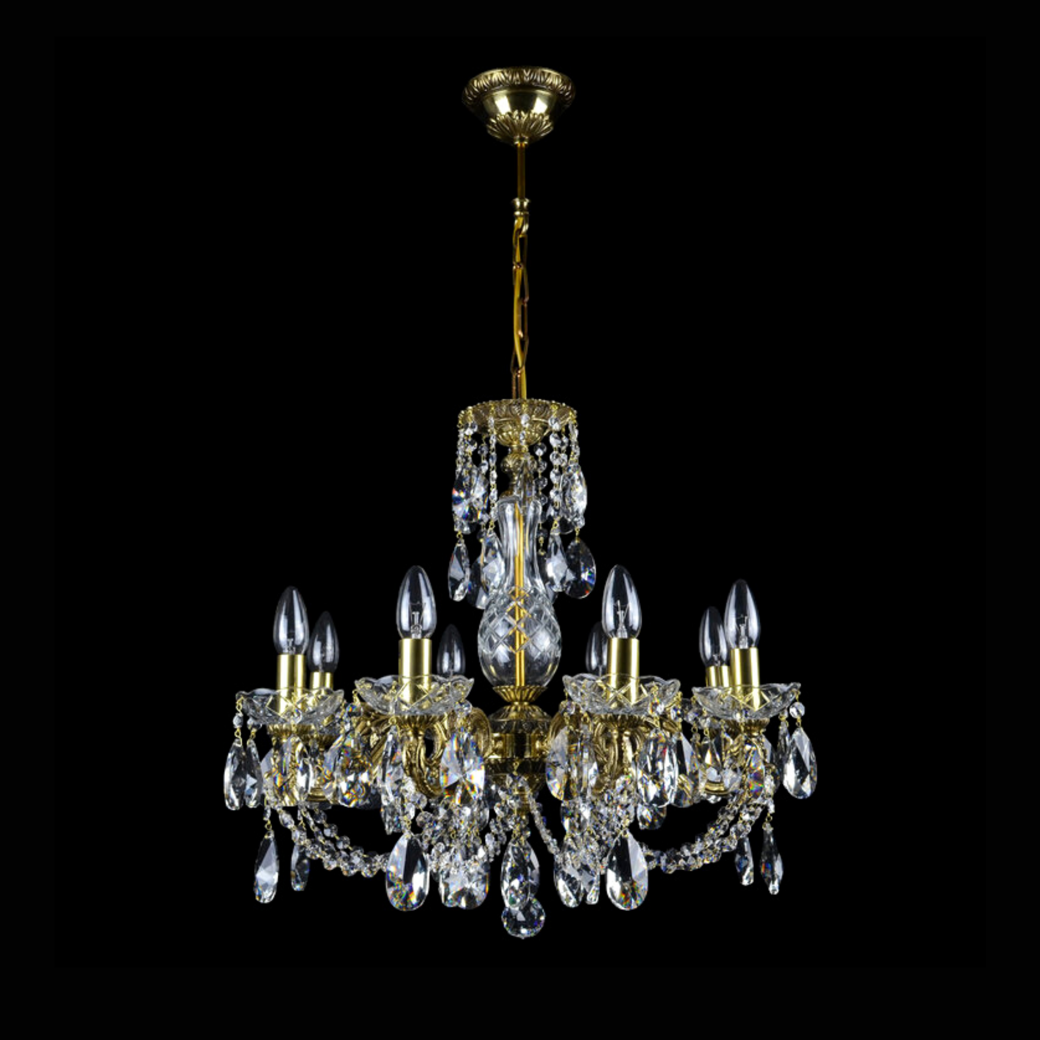 Neptune 8 Crystal Glass Chandelier - Wranovsky - Luxury Lighting Boutique