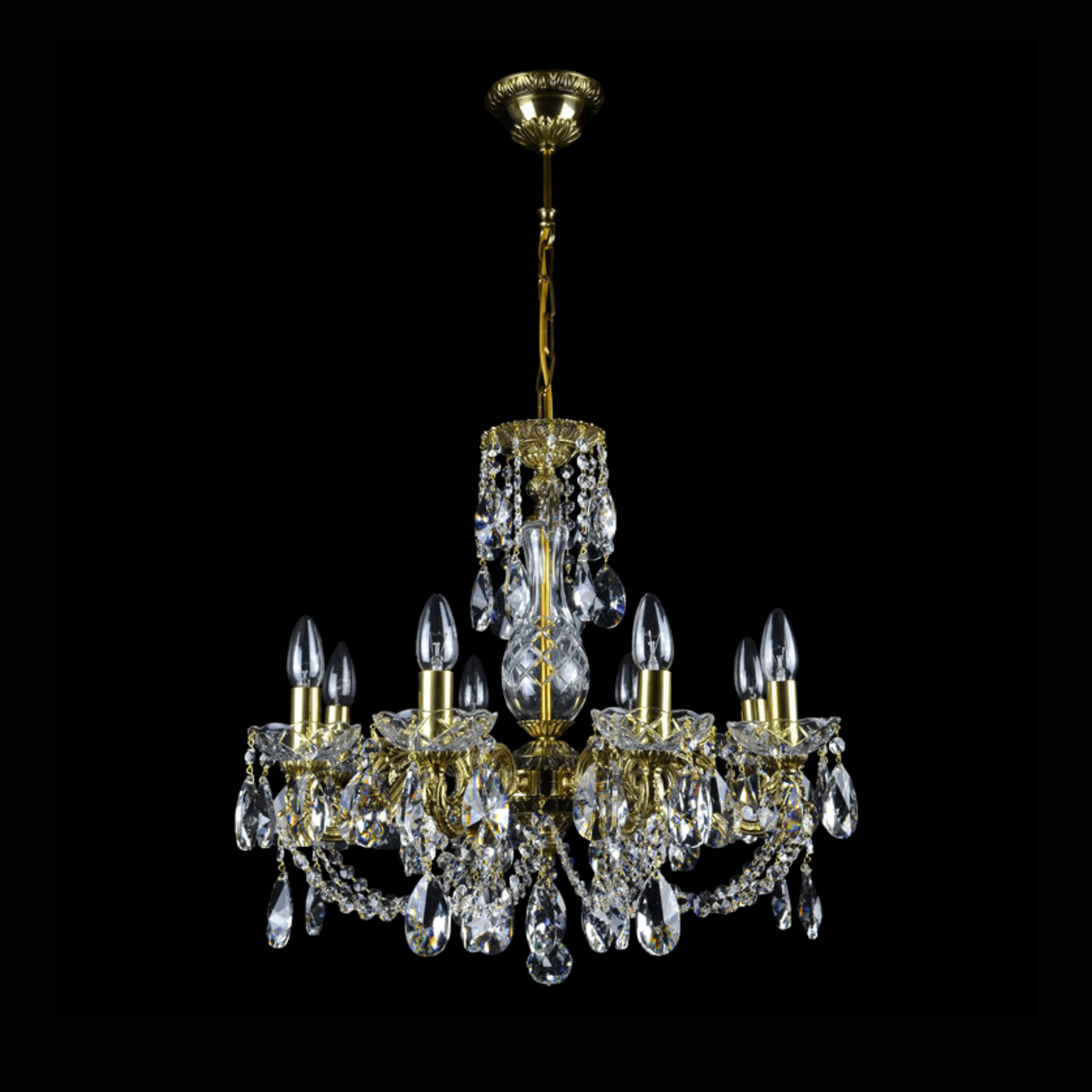 Neptune 8 Brass Crystal Chandelier - Wranovsky - Luxury Lighting BoutiqueBrass/Metal ChandeliersWranovsky