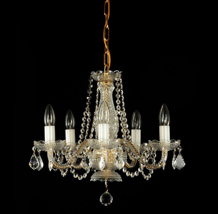 Noble 5 Crystal Chandelier (Gold/Silver) - Wranovsky - Luxury Lighting BoutiqueWranovsky